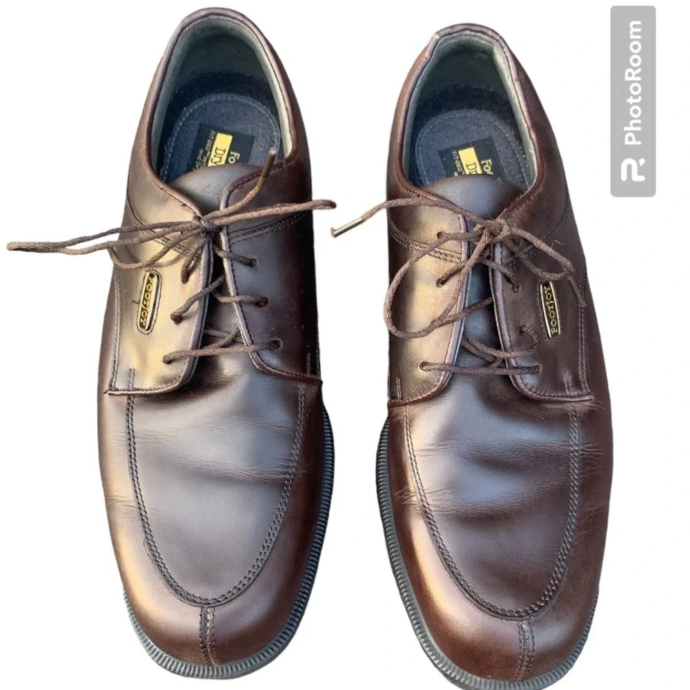 FootJoy DryJoy Tour Golf Shoe Men Brown Leather Waterproof SoftSpike Classic 8.5